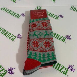 Ugly Christmas Socks St. Nicholas Square Crew 3 Pack Reindeer Red Mens 7 - 12